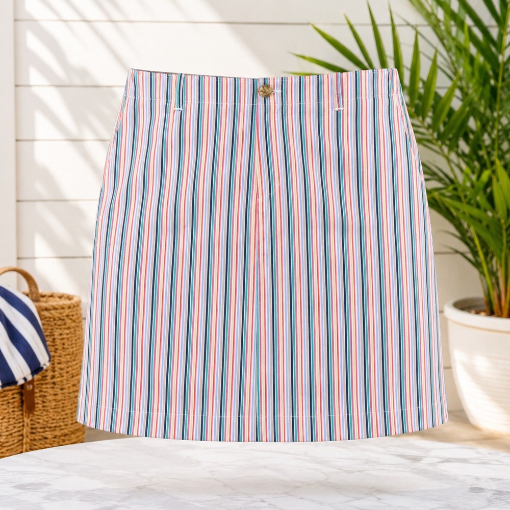 Peter Millar Womens S Multicolor Striped Golf Skirt Cotton‎ Preppy Coastal Golf